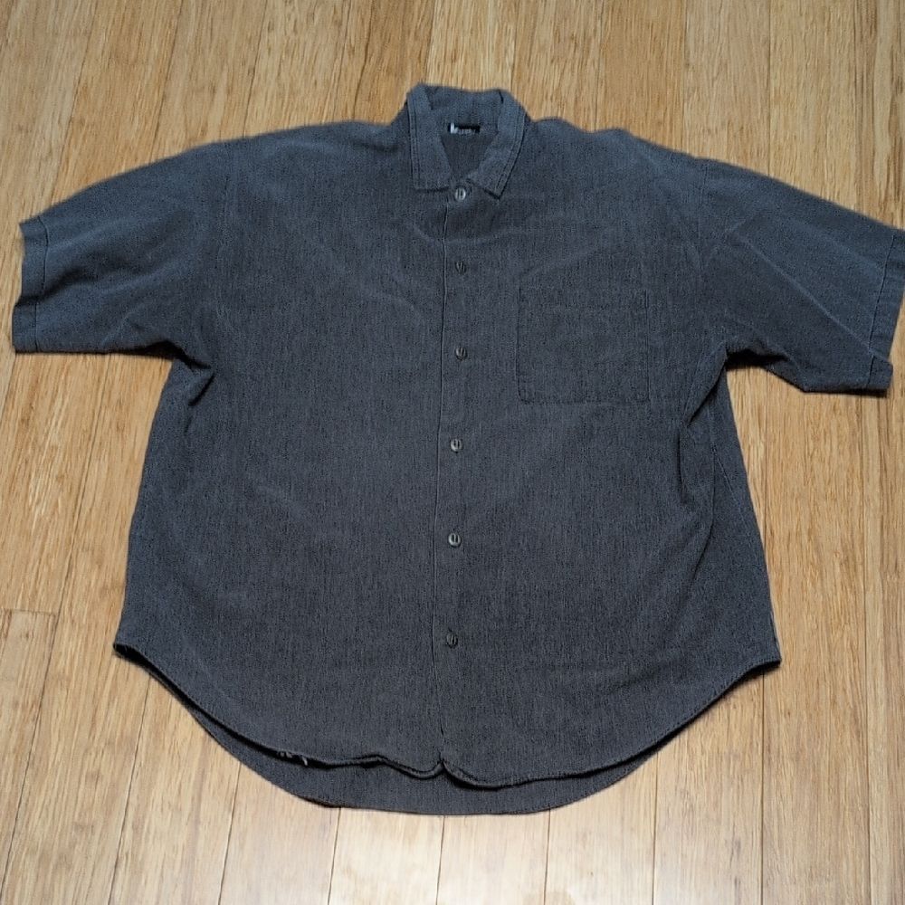 Kudos Grey Short Sleeve Work Button Down Size L